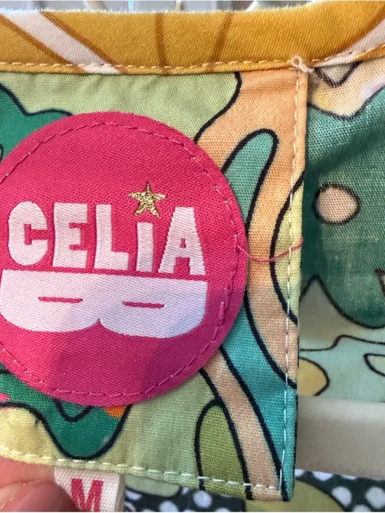 Celia B. Green funky Floral Print V-Neck Midi Dress - Picture 6 of 11